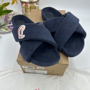 Men’s Christian Louboutin BIZZU cross strap, Terry cloth slide  size 44